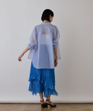 GRACE CONTINENTAL イレギュラープリーツスカート ブルー