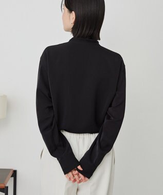 AMERICAN HOLIC 【イージーケア】ナロータイブラウス Black