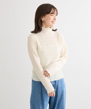 Green Parks ・Ｐｅｔｉｔ　Ｆｌｅｕｒ　ジャガードハイネックロンＴ Off White