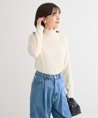 Green Parks ・Ｐｅｔｉｔ　Ｆｌｅｕｒ　ジャガードハイネックロンＴ Off White