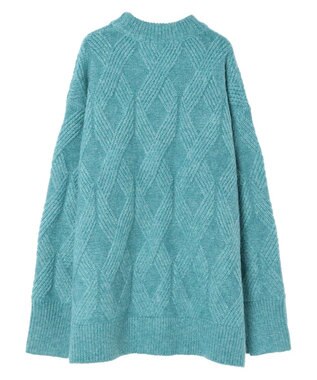 AMERICAN HOLIC Ｍｉｘヤーンモックネックケーブルニットプルオーバー Sax