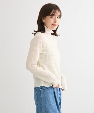 Green Parks ・Ｐｅｔｉｔ　Ｆｌｅｕｒ　ジャガードハイネックロンＴ Off White