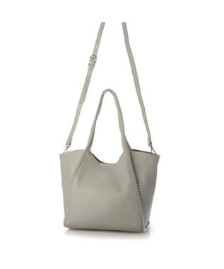 UNBILLION cachecache ボールチェーン2wayトートバッグ ライトグレー