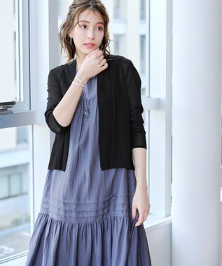 Tiaclasse L 【小倉優子さん着用・UVケア・接触冷感】ショートトッパーカーディガン ブラック