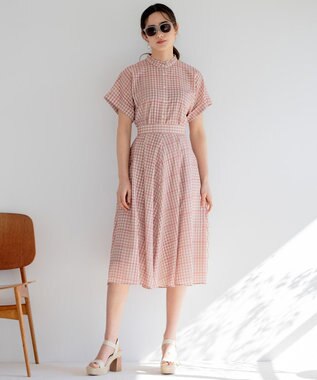 組曲 L 【洗える】シアーチェック ブラウス イエロー系3