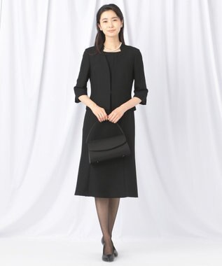 自由区 FORMAL 【前開きワンピース】ネルファータリンググログラン ジャケット+ワンピース ブラック系