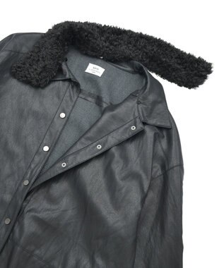 YECCA VECCA レザーライクシャツジャケット Black