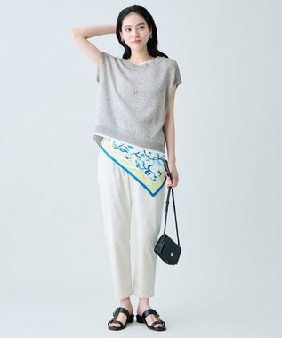 ANY L ラミータッチフレンチスリーブニット ミックスグレー（一部店舗限定色）