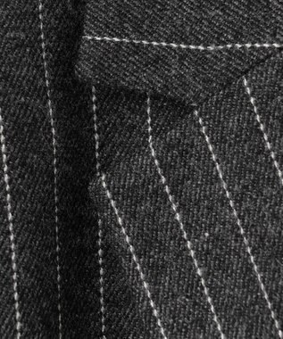 ICB シックツイードストライプ  テーラードジャケット チャコール系