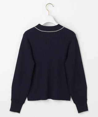 ANY SIS L 【アンサンブル対応】バイカラーリブ ニット ネイビー×オフ