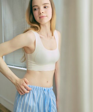 une nana cool 綿混フラット仕上げ　ノンワイヤーブラジャー　　【全サイズ同一価格】 ベージュ