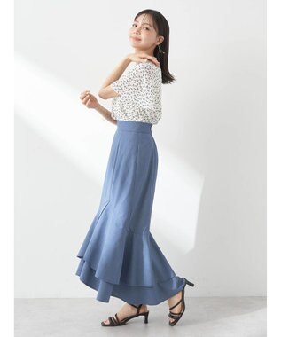 earth music&ecology チューリップヘムティアードスカート Blue