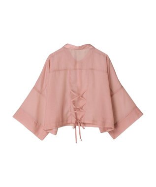 Green Parks ＥＧＯＩＳＴ　５分袖短丈シアーシャツ Pink