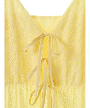 earth music&ecology フラワーレースキャミワンピース Yellow