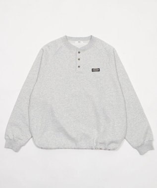 WEGO 【ユニセックス着用ITEM/MLサイズ展開/裏起毛】ショートドロストヘンリーネックプルオーバー アッシュグレー