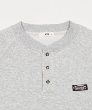 WEGO 【ユニセックス着用ITEM/MLサイズ展開/裏起毛】ショートドロストヘンリーネックプルオーバー アッシュグレー