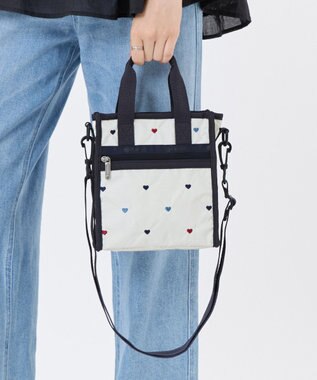 LeSportsac MINI N/S TOTE/トリコロールハートエンブロイダリー トリコロールハートエンブロイダリー