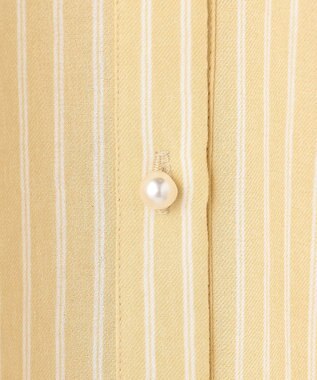 ANY SIS L 【2WAY】スムージーポリエステル フリルネック ブラウス イエローストライプ