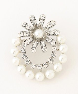 23区 【APPLAUDIR】ビジューパールブローチ シルバー系