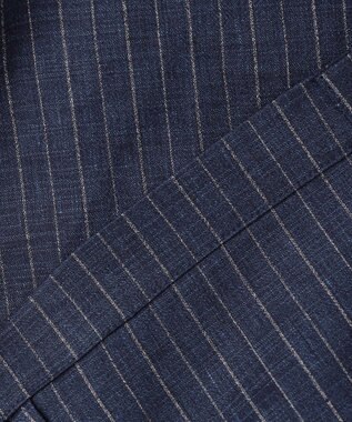 JOSEPH ABBOUD 【清涼/軽量/ストレッチ】ミックスリネンストライプジャケット ネイビー系1
