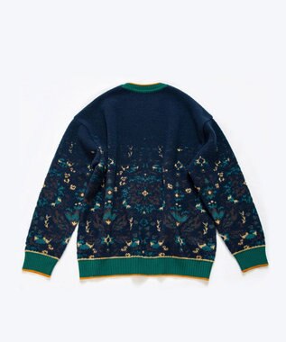 COQ FOREST MEMORY 花柄プルオーバーニット ネイビー