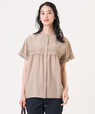 J.PRESS LADIES ソフトシアークロス フレンチスリーブ ブラウス