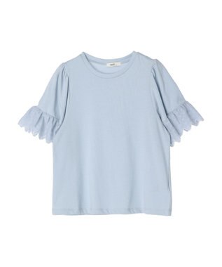 earth music&ecology 配色スカラップスリーブＴＥＥ