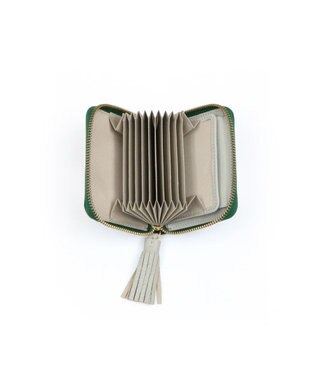 UNBILLION ペルケ perche / ドット型押し・ジャバラカードウォレット グリーン