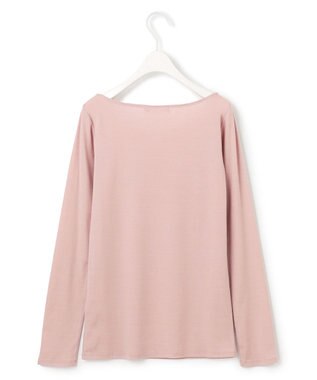 ICB L 【洗える】リヨセルカシミヤスムース ボートネックカットソー ヘイズピンク系