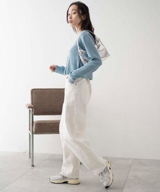 WEGO カラーリブショートカーデ ブルー