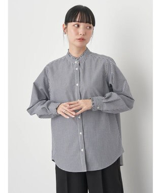 earth music&ecology スタンドフリルシャツ Gingham Check
