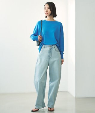 UNFILO マイビューティ クルーネック ニット ブルー