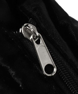 WEGO ベロアフリルギャザーショルダー ブラック