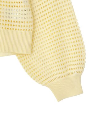 AMERICAN HOLIC 【先行予約】ジップアップメッシュニットカーディガン【WEB限定カラー有り】 Yellow