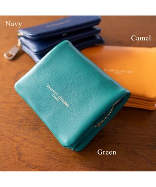 tsumori chisato CARRY ソフトラム 2つ折り財布 ミニ財布 グリーン