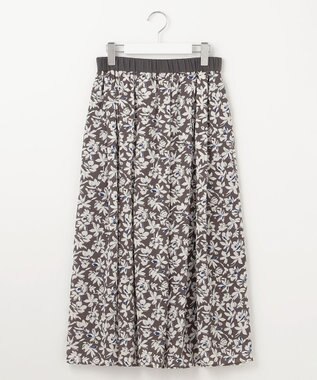 自由区 【カタログ掲載・洗える】スノーフラワープリント スカート スレート系