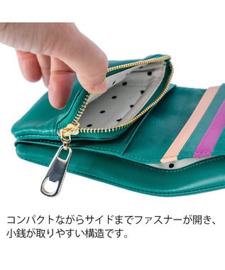 tsumori chisato CARRY ソフトラム 2つ折り財布 ミニ財布 グリーン