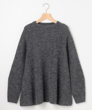 組曲 L へアリーヤーン フレア ニット チャコールグレー系