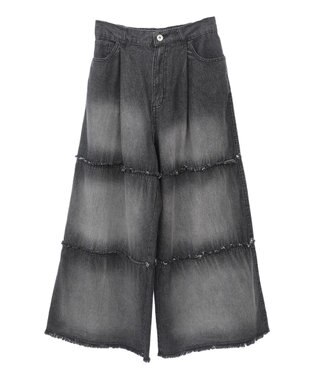 Green Parks ・ＳＵＧＡＲ　ＳＰＯＯＮ　ティアードデニムパンツ Black