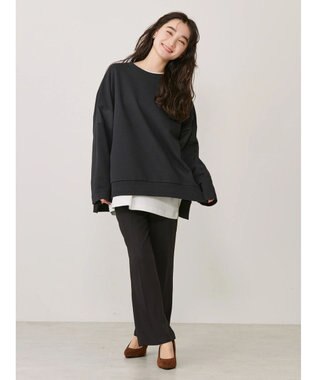 AMERICAN HOLIC 異素材ショルダー切り替えスウェット1 Black