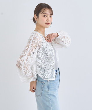 earth music&ecology レースＺＩＰシャツ Off White