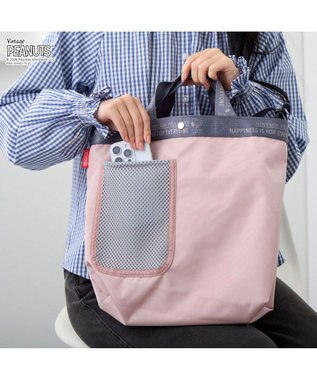 ROOTOTE 8505【ルートート】スヌーピー IP.ミディアム2w.ピーナッツ-1D 02：ピンク