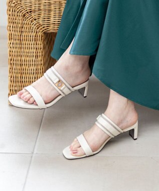 ANY SIS 【23.0~24.0cm】シアーメタルバックルヒール サンダル オフ