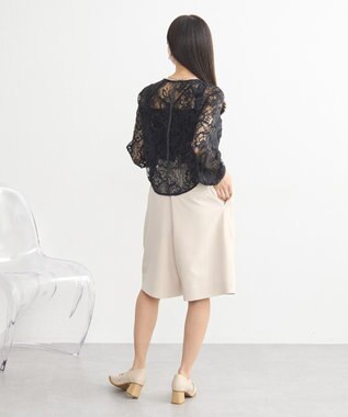 earth music&ecology レースＺＩＰシャツ Black