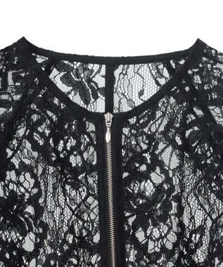 earth music&ecology レースＺＩＰシャツ Black