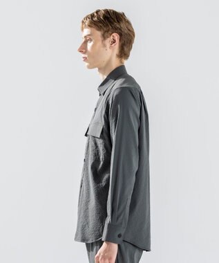 JOSEPH HOMME 新素材【ストレッチ】グレインウェーブストレッチ / シャツブルゾン ダークグリーン系