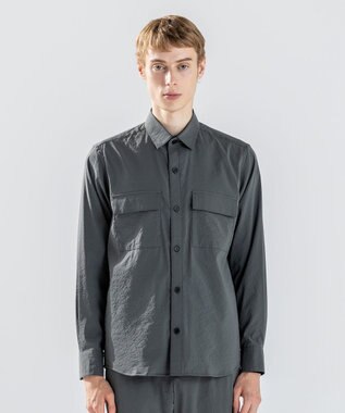 JOSEPH HOMME 新素材【ストレッチ】グレインウェーブストレッチ / シャツブルゾン ダークグリーン系