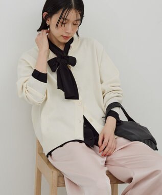 AMERICAN HOLIC 【イージーケア】ナロータイブラウス Off White