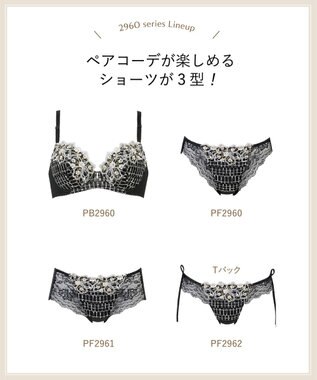 Wing ブラジャー Wing Lesiage 自然なまるみシルエット ソフトなつけごこち 【2960シリーズ】 ブラ PB2960 ウイング／ワコール ブラック