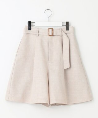 Feroux 【洗える】ベルテッドショート パンツ ベージュ系